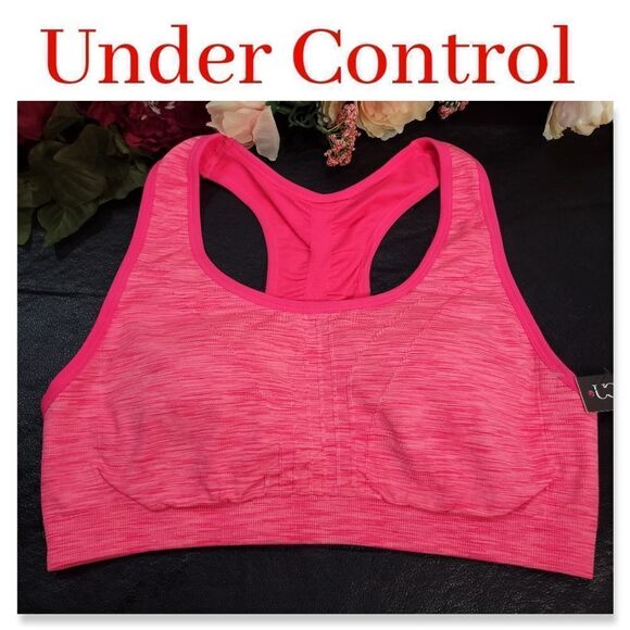 NWT Under Control Pink/RED Space Dye Sports Bra - Picture 1 of 8